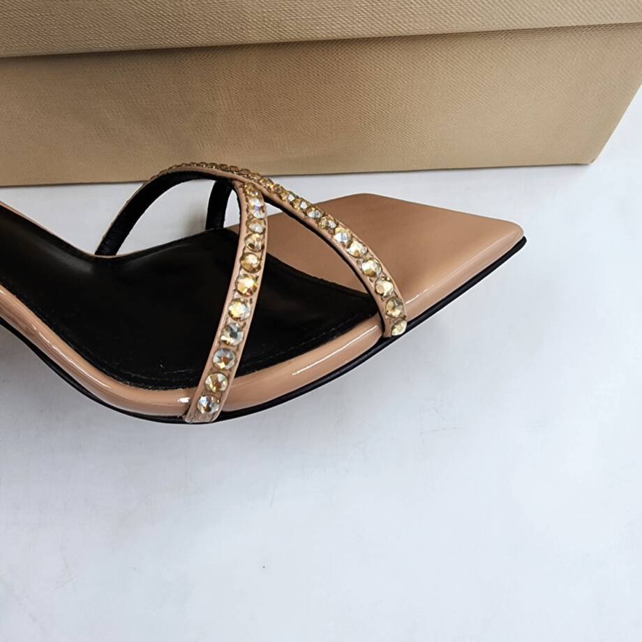 ALEXANDRE BIRMAN Skye Vernice Ankle Strap Heels Women's 36.5/6.5US Rose Beige