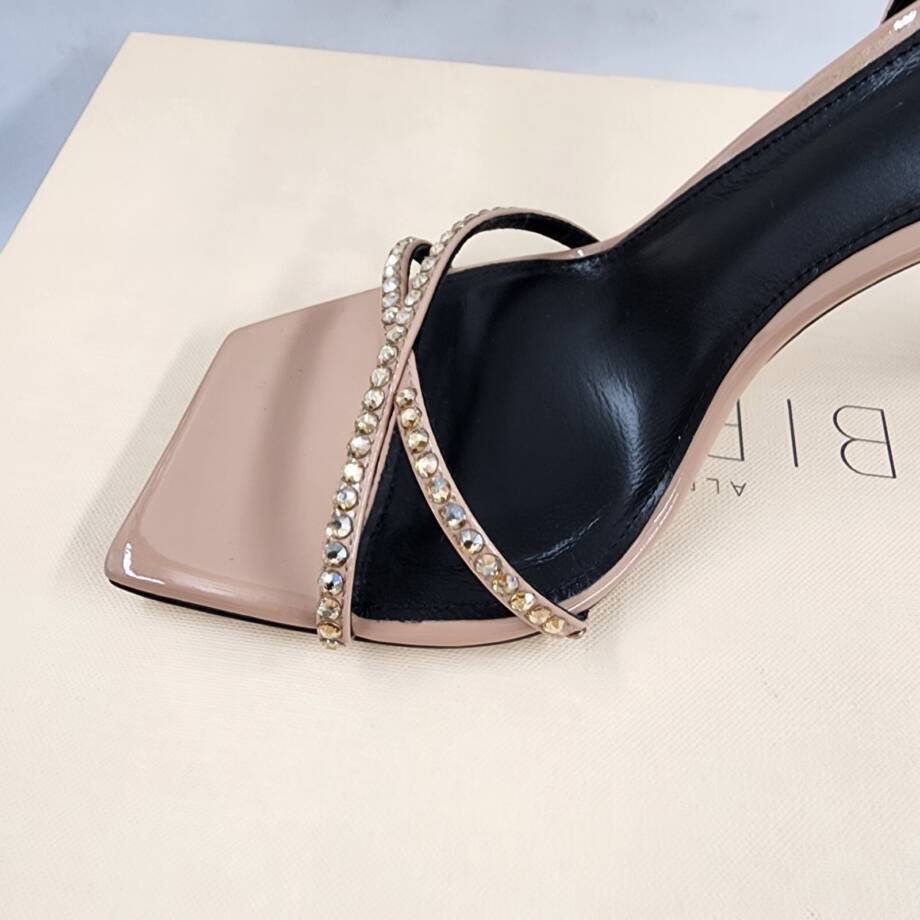 ALEXANDRE BIRMAN Skye Vernice Ankle Strap Heels Women's 36.5/6.5US Rose Beige