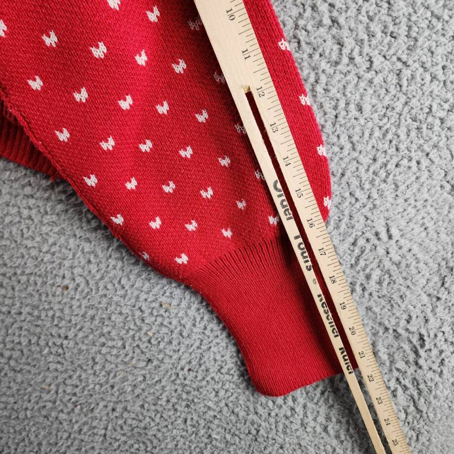 Free People Patterned Easy Street Cropped Sweater Womens L Red/White Long Sleeve