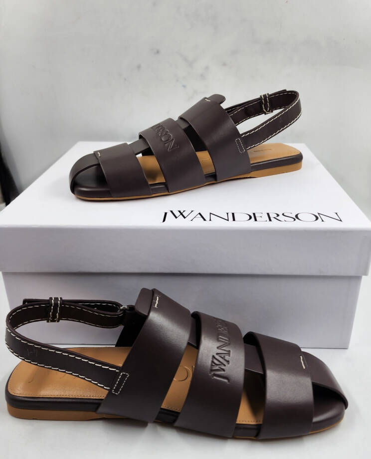 JW Anderson Buckled Fisherman Sandals Men's 41/8 US Dark Brown Buckled Closure