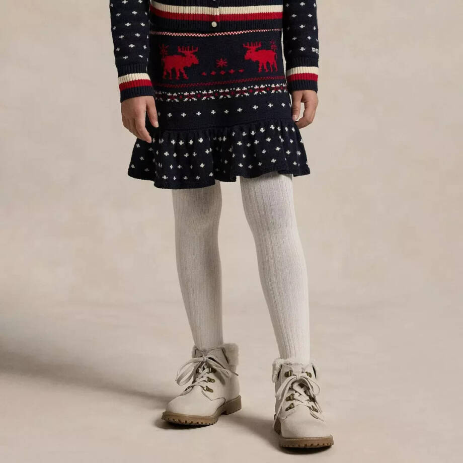 Polo Ralph Lauren Fair Isle Knit Skirt Girls XL 16 Navy Multi Wool Blend Pull On