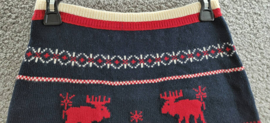 Polo Ralph Lauren Fair Isle Knit Skirt Girls XL 16 Navy Multi Wool Blend Pull On