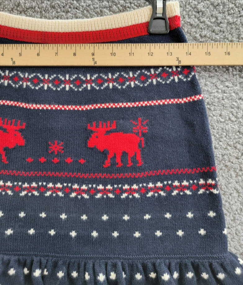 Polo Ralph Lauren Fair Isle Knit Skirt Girls XL 16 Navy Multi Wool Blend Pull On