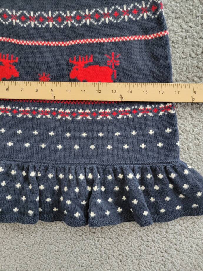 Polo Ralph Lauren Fair Isle Knit Skirt Girls XL 16 Navy Multi Wool Blend Pull On