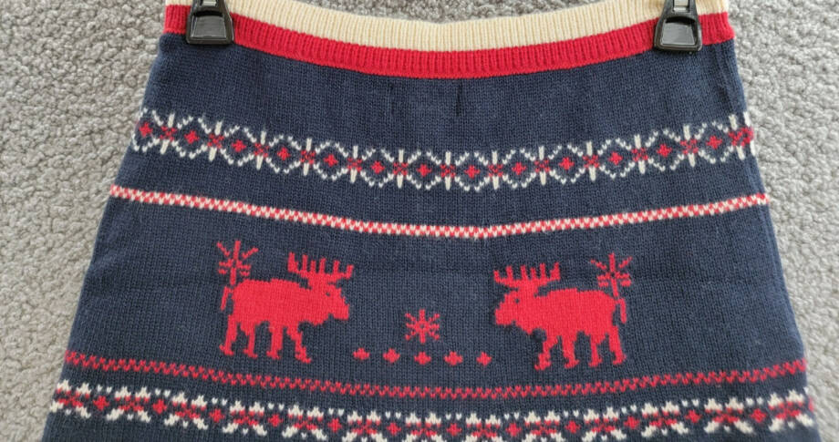 Polo Ralph Lauren Fair Isle Knit Skirt Girls XL 16 Navy Multi Wool Blend Pull On