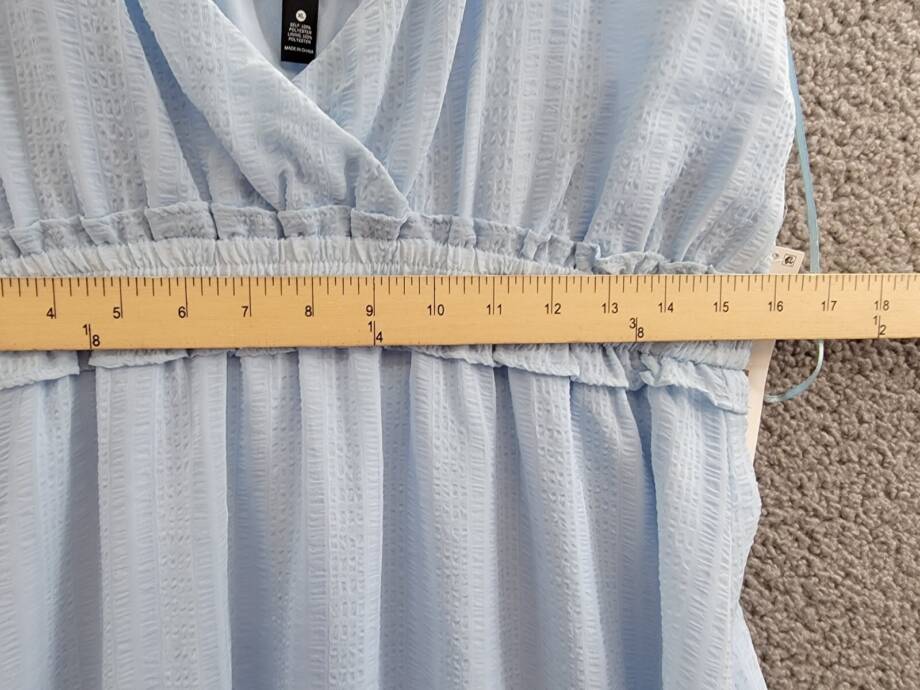 Aqua Braided Strap Maxi Dress Womens XL Sky Blue Tiered Sweetheart Neck Pullover