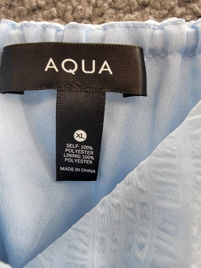 Aqua Braided Strap Maxi Dress Womens XL Sky Blue Tiered Sweetheart Neck Pullover