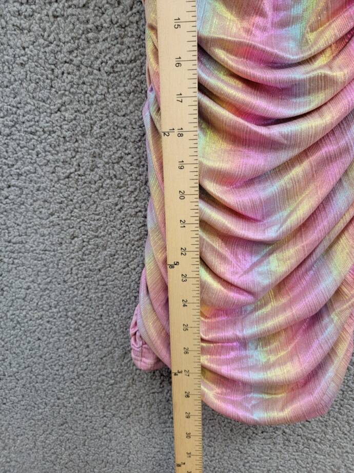 With Jules Ruched Square-Neck Mesh Dress Big Girl XL Multi Short Sleeve Pullover