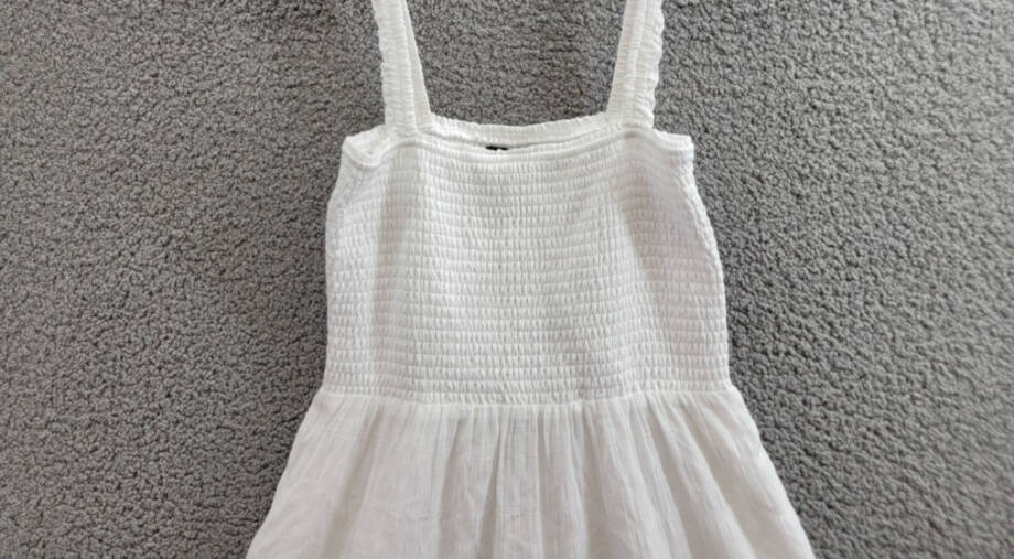 Steve Madden Kahina Tiered Lace-Trim Minidress Women's M White Straight Neck