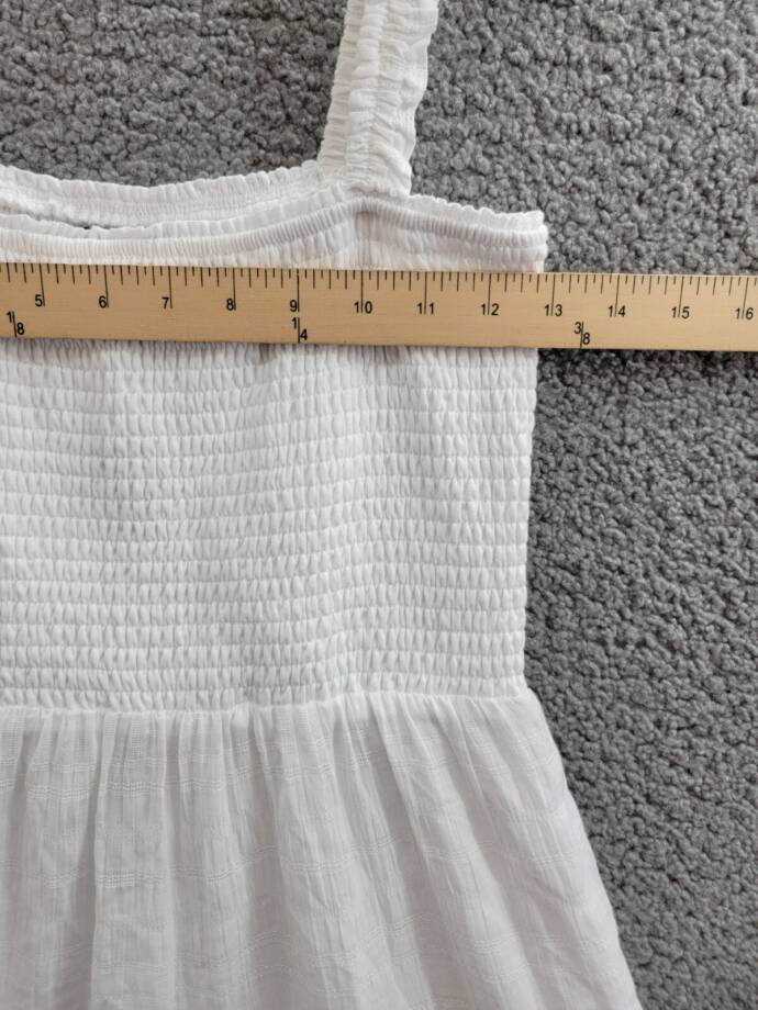 Steve Madden Kahina Tiered Lace-Trim Minidress Women's M White Straight Neck