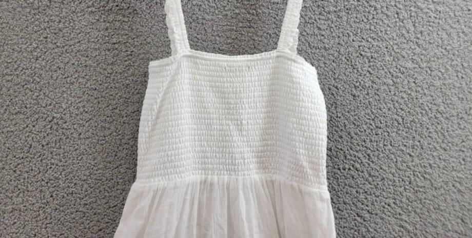 Steve Madden Kahina Tiered Lace-Trim Minidress Women's M White Straight Neck