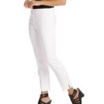 Karen Kane Straight Leg Ankle Pants Women's 2 White Concealed Side Zip Closure