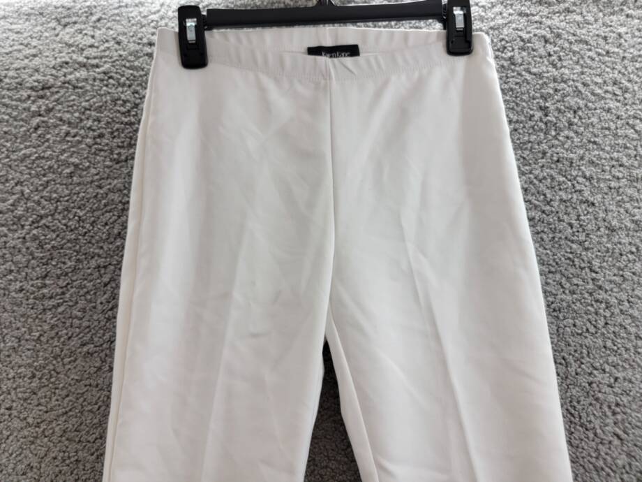 Karen Kane Straight Leg Ankle Pants Women's 2 White Concealed Side Zip Closure