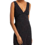 PAIGE Juanita Mini Dress Women's 2 Black/Cafe Sleeveless V-Neck Side Zip Closure