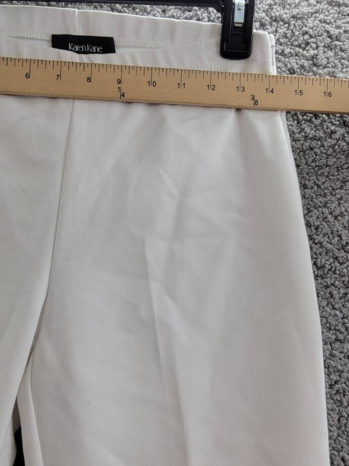 Karen Kane Straight Leg Ankle Pants Women's 2 White Concealed Side Zip Closure