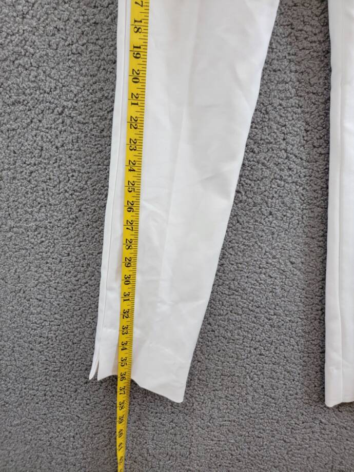 Karen Kane Straight Leg Ankle Pants Women's 2 White Concealed Side Zip Closure