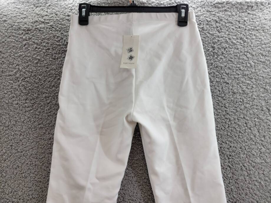 Karen Kane Straight Leg Ankle Pants Women's 2 White Concealed Side Zip Closure