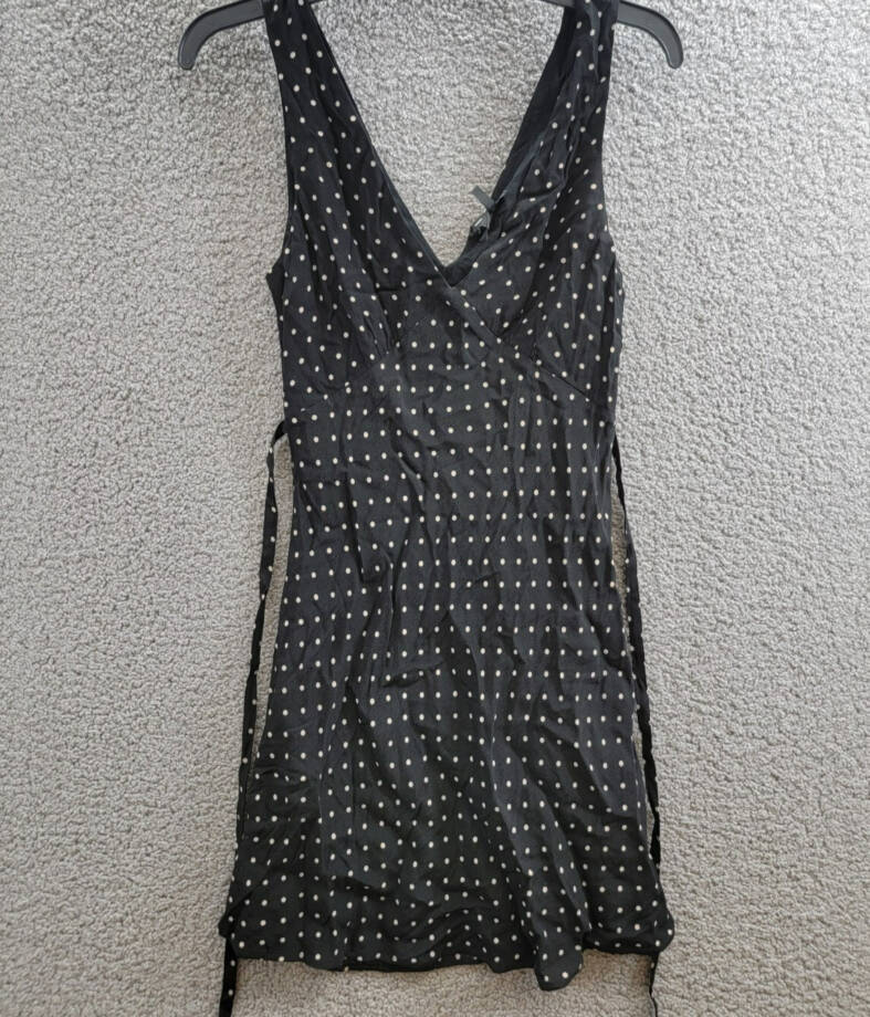PAIGE Juanita Mini Dress Women's 2 Black/Cafe Sleeveless V-Neck Side Zip Closure