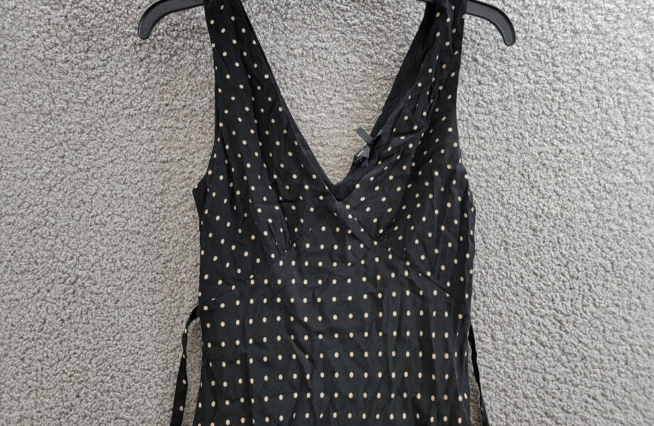 PAIGE Juanita Mini Dress Women's 2 Black/Cafe Sleeveless V-Neck Side Zip Closure