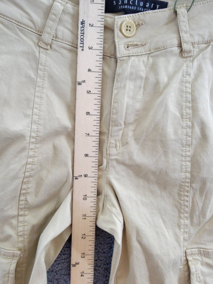 Sanctuary Rebel Cargo Pants Women's 24 True Khaki Belt Loops Button Closures~