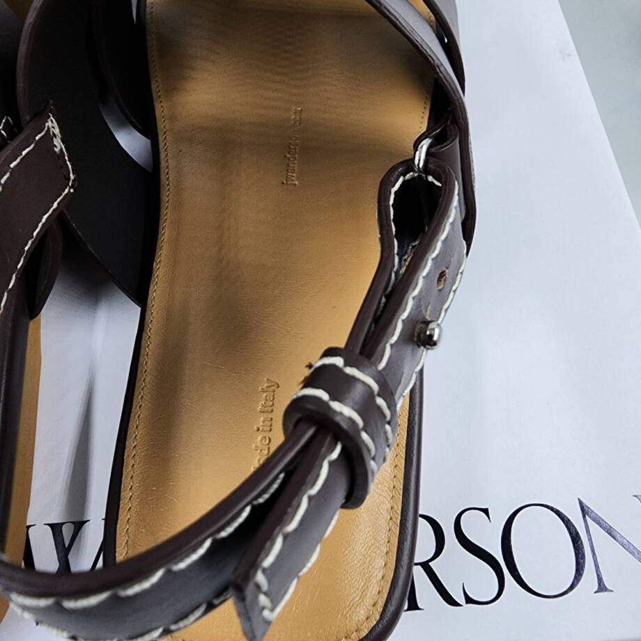 JW Anderson Buckled Fisherman Sandals Men's 41/8 US Dark Brown Buckled Closure