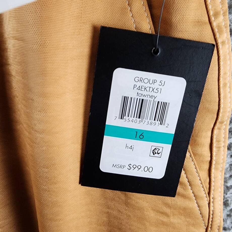 DKNY High Rise Wide-Leg Cargo Pants Women's 16 Tawney Zip Hook & Bar Closure