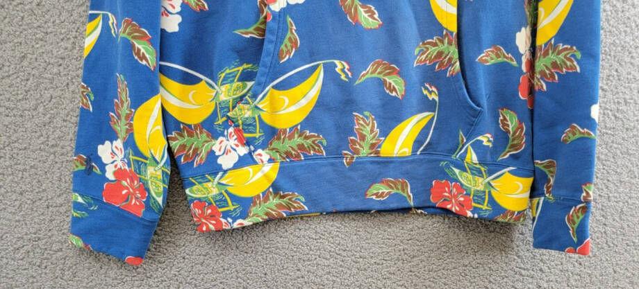 Polo Ralph Lauren Sailboat-Floral Fleece Hoodie Men's M Blue Multi Long Sleeve
