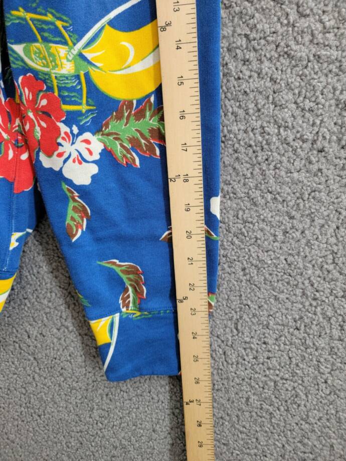 Polo Ralph Lauren Sailboat-Floral Fleece Hoodie Men's M Blue Multi Long Sleeve