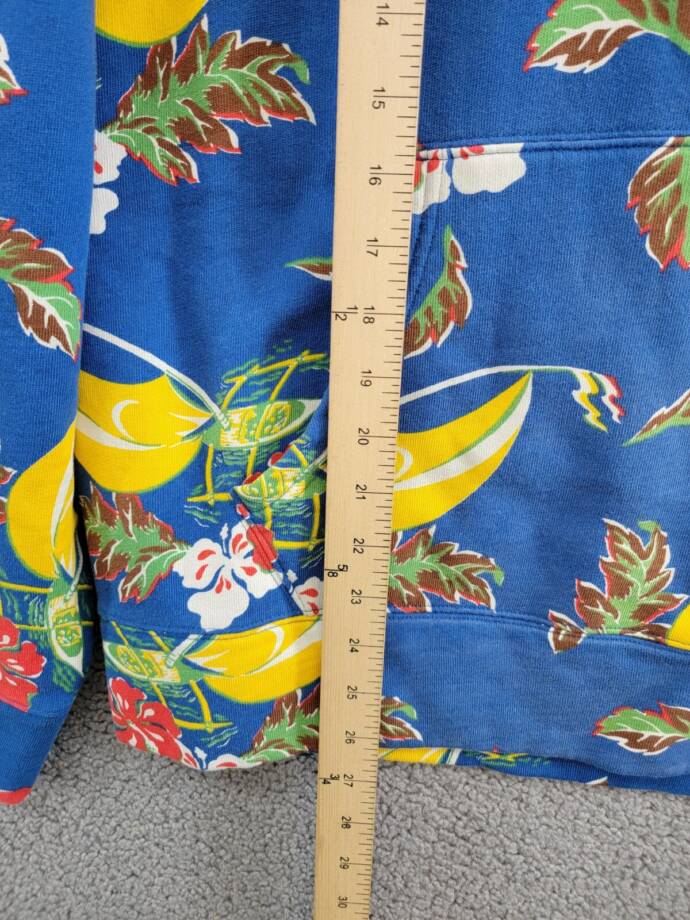 Polo Ralph Lauren Sailboat-Floral Fleece Hoodie Men's M Blue Multi Long Sleeve