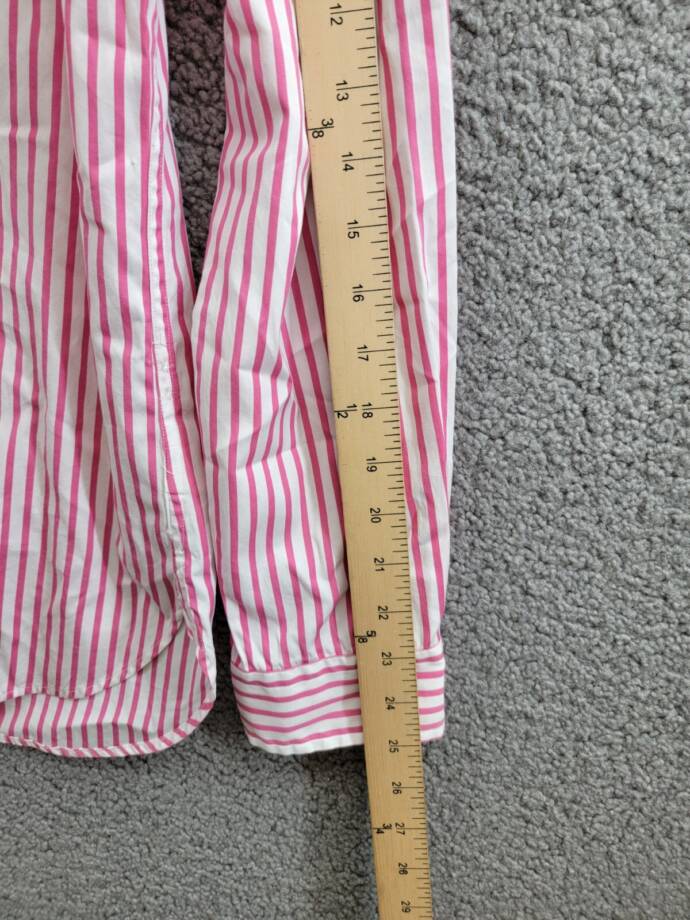 Polo Ralph Lauren Poplin Stripe Custom Fit Button Down Shirt Men's M Pink/White