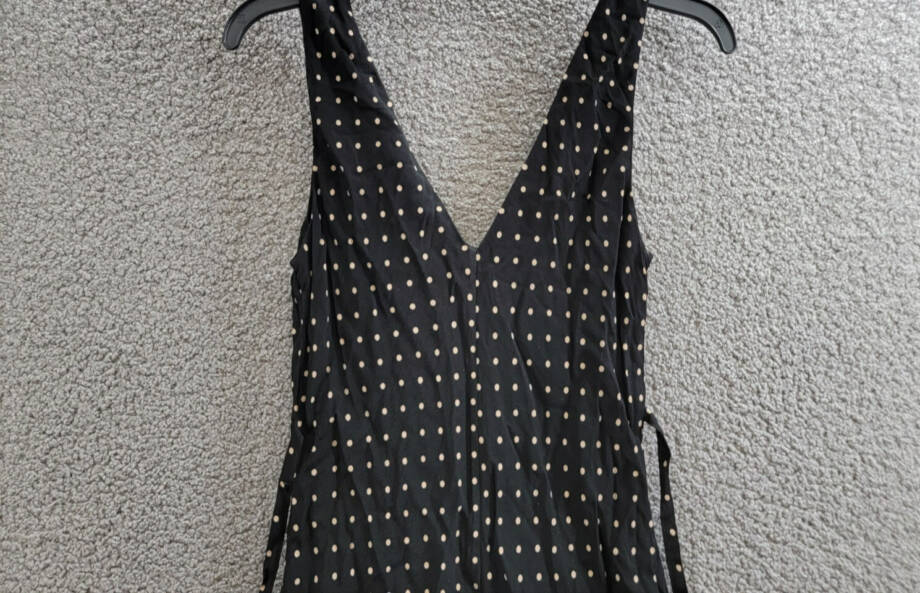 PAIGE Juanita Mini Dress Women's 2 Black/Cafe Sleeveless V-Neck Side Zip Closure