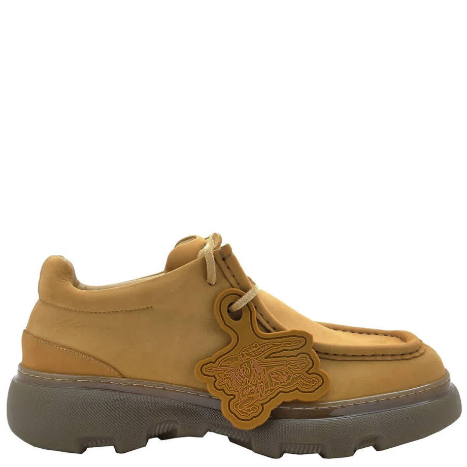 Burberry Suede Creeper Mid Derby Boots Men's 43.5 Manilla Lace-Up Closure
