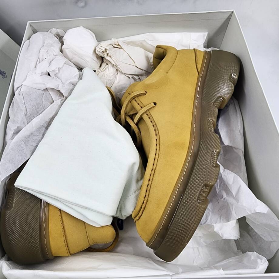 Burberry Suede Creeper Mid Derby Boots Men's 43.5 Manilla Lace-Up Closure