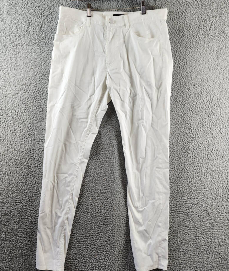 Theory Zaine 5-Pocket Hanson Twill Pants Men's 33 White Zip/Button Closure