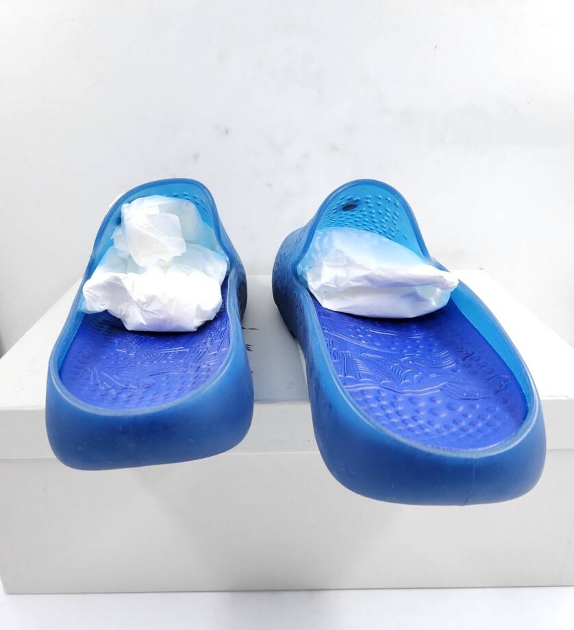 Burberry Stingray Rubber Pool Slide Flip Flop Shoes Men's 45 Midnight Blue
