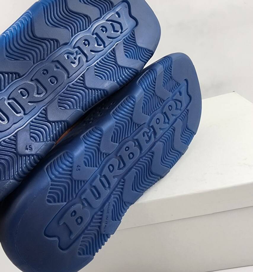Burberry Stingray Rubber Pool Slide Flip Flop Shoes Men's 45 Midnight Blue