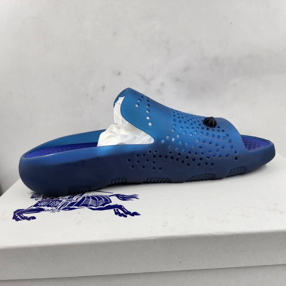 Burberry Stingray Rubber Pool Slide Flip Flop Shoes Men's 45 Midnight Blue
