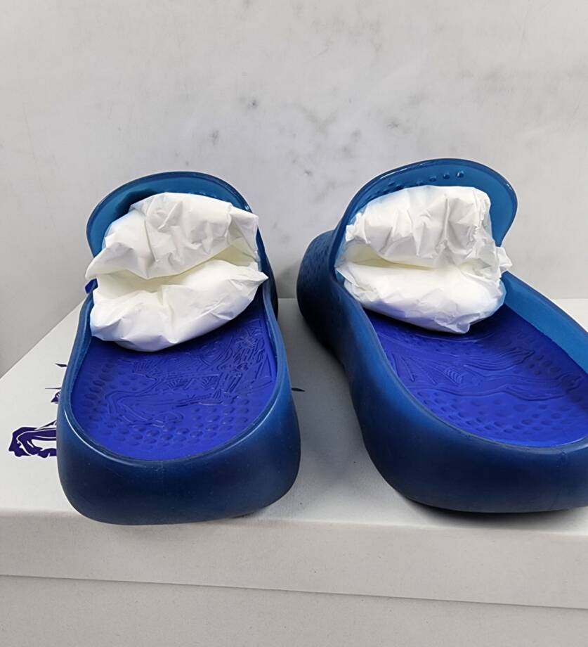Burberry Stingray Rubber Pool Slide Flip Flop Shoes Men's 41 Midnight