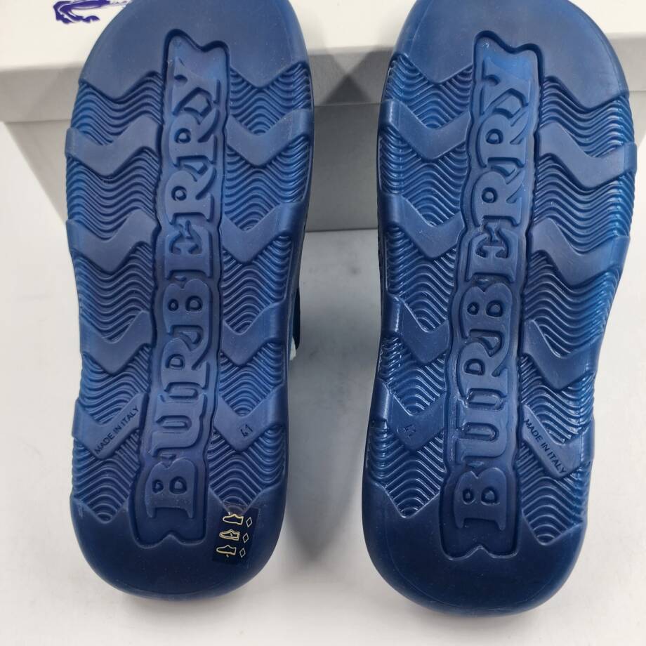 Burberry Stingray Rubber Pool Slide Flip Flop Shoes Men's 41 Midnight