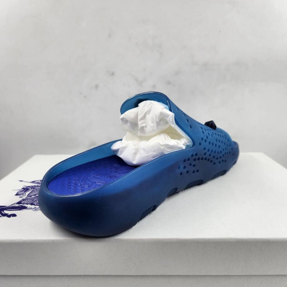 Burberry Stingray Rubber Pool Slide Flip Flop Shoes Men's 41 Midnight