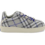 Burberry Check Knit Box Sneakers Men's 40 Lichen Ip Check Lace Up Closure