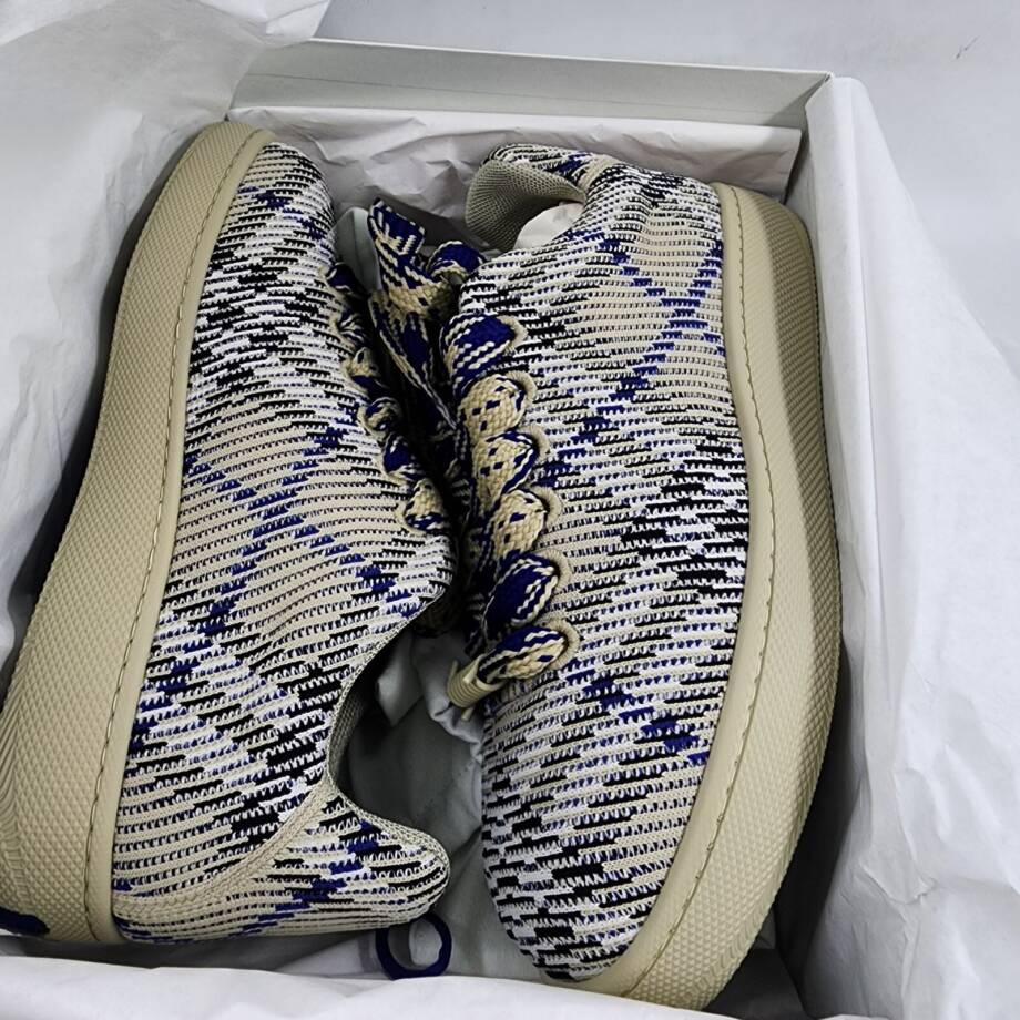 Burberry Check Knit Box Sneakers Men's 44 Lichen Ip Check Lace Up Closure