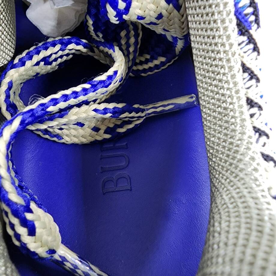 Burberry Check Knit Box Sneakers Men's 44 Lichen Ip Check Lace Up Closure
