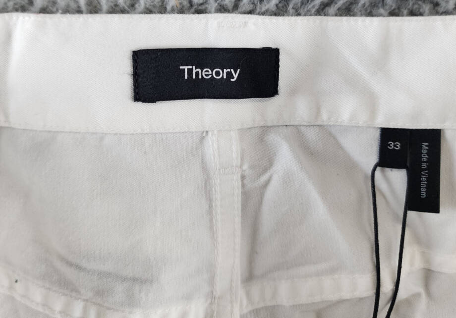 Theory Zaine 5-Pocket Hanson Twill Pants Men's 33 White Zip/Button Closure