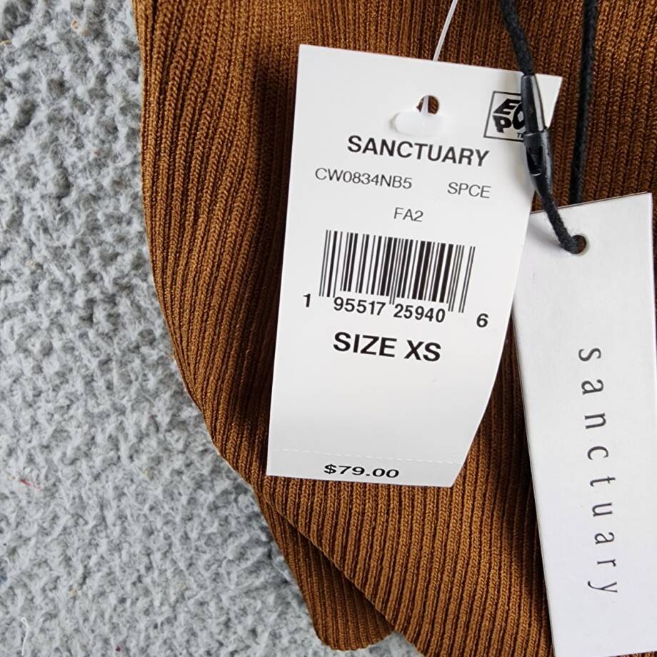 Sanctuary Morello Ribbed Sleeveless Camisole Top Women's XS Spice Solid Pullover