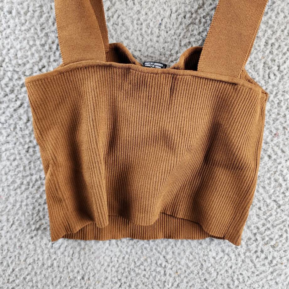 Sanctuary Morello Ribbed Sleeveless Camisole Top Women's XS Spice Solid Pullover