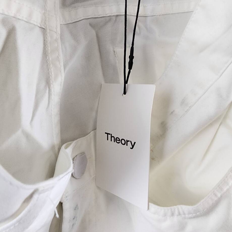 Theory Zaine 5-Pocket Hanson Twill Pants Men's 33 White Zip/Button Closure