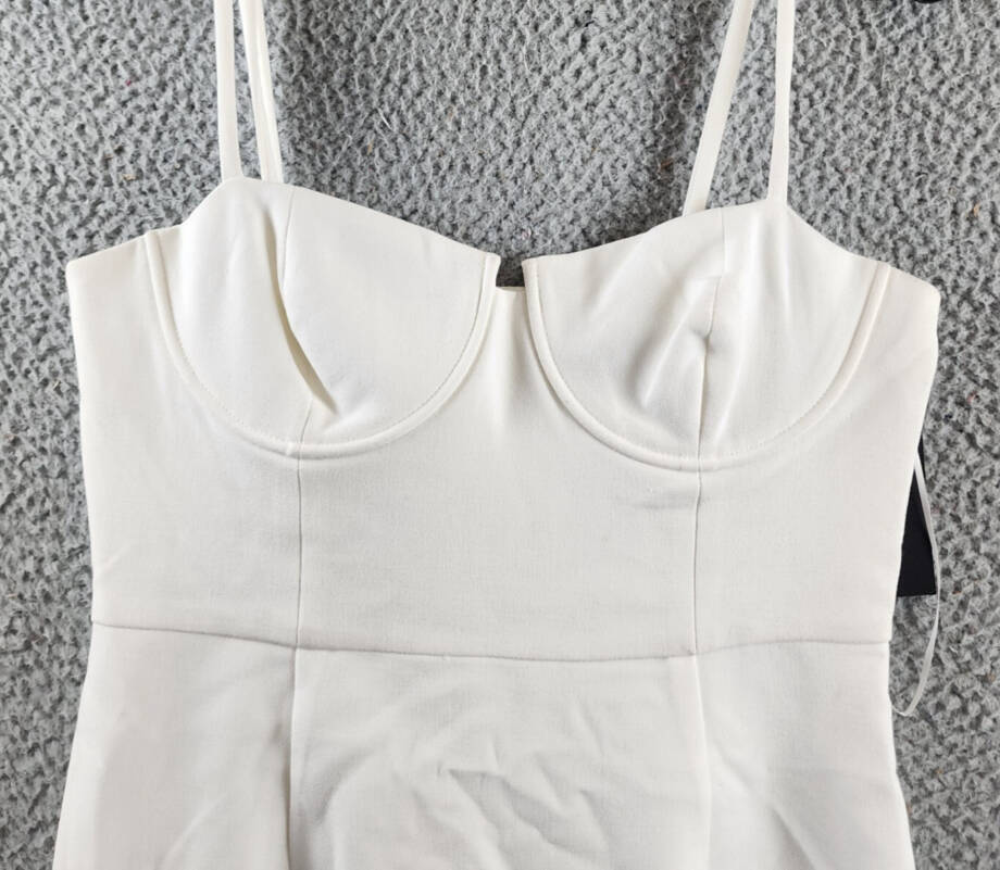 FRENCH CONNECTION Whisper Corset Dress Women's 8 Sumer White Back Zip Closure