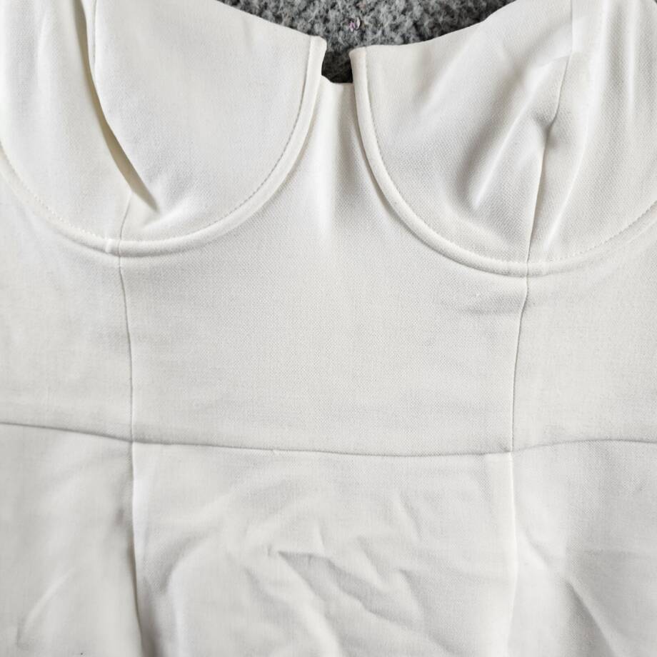 FRENCH CONNECTION Whisper Corset Dress Women's 8 Sumer White Back Zip Closure