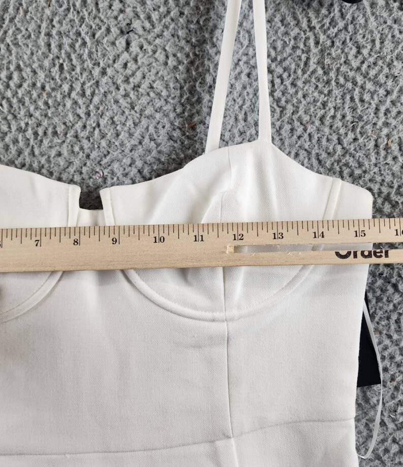 FRENCH CONNECTION Whisper Corset Dress Women's 8 Sumer White Back Zip Closure